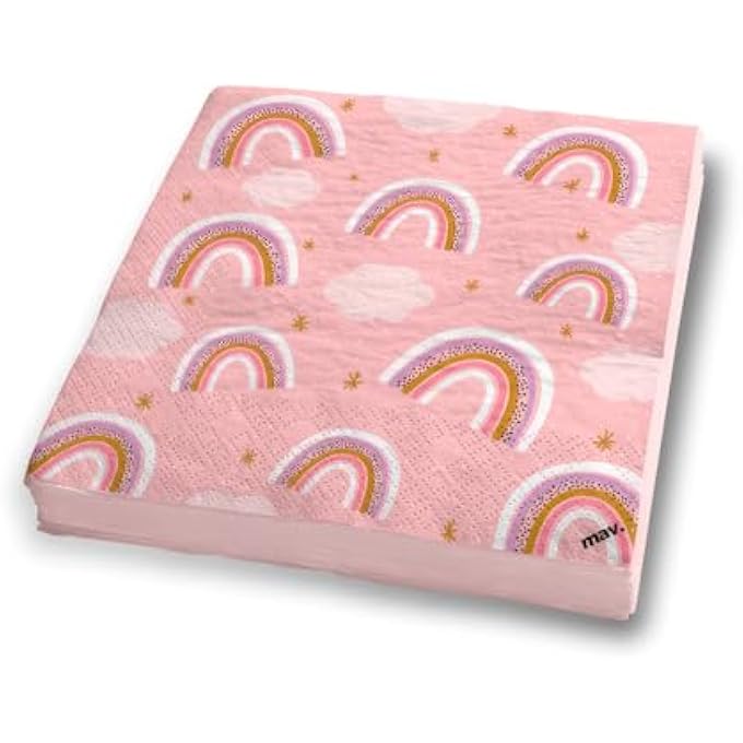 PINK UNICORN NAPKINS FOR KIDS BIRTHDAY UNICORN NAPKINS 20 PIECES 33X33CM MADE IN EUROPE - Image 2